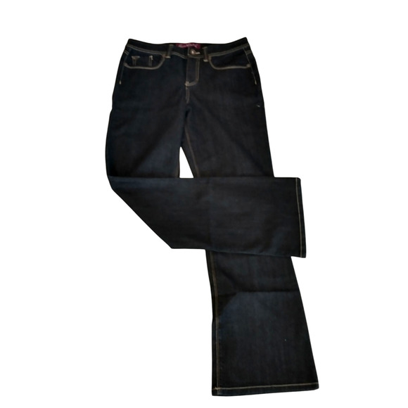 Women's Size 8 Extra Dark Rinse Flare Jeans Denim Gloria Vanderbilt "Isabelle" - Picture 11 of 16
